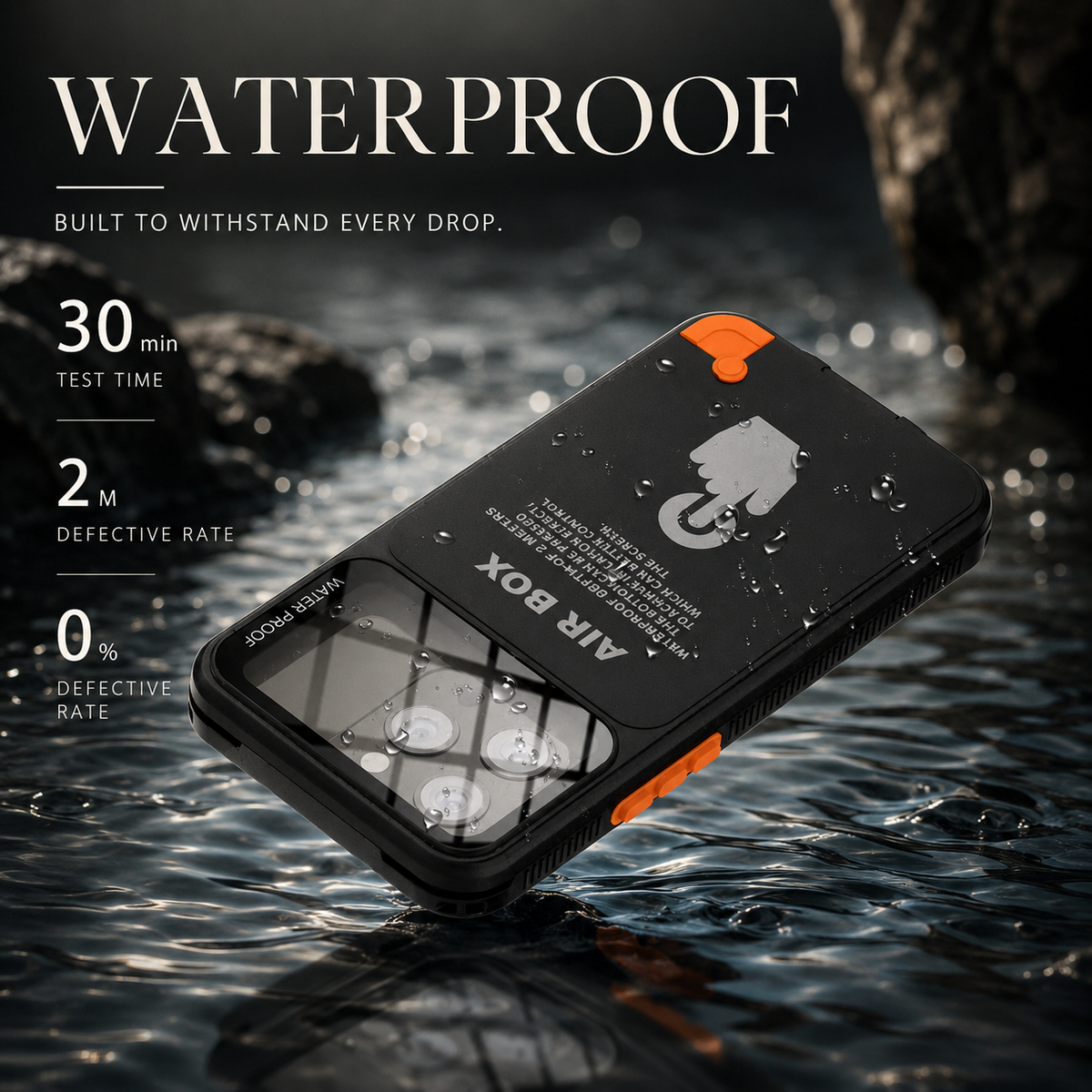 Premium iPhone Case Waterproof Shockproof Protective Cover IP68 Full Body Sealed Dustproof Outdoor Protection Case