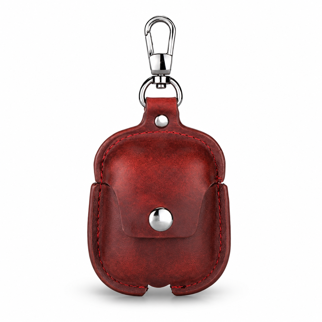 Premium AirPods Case Genuine Leather Protective Cover Shockproof Slim Design Keychain Clip Wireless Charging Compatible