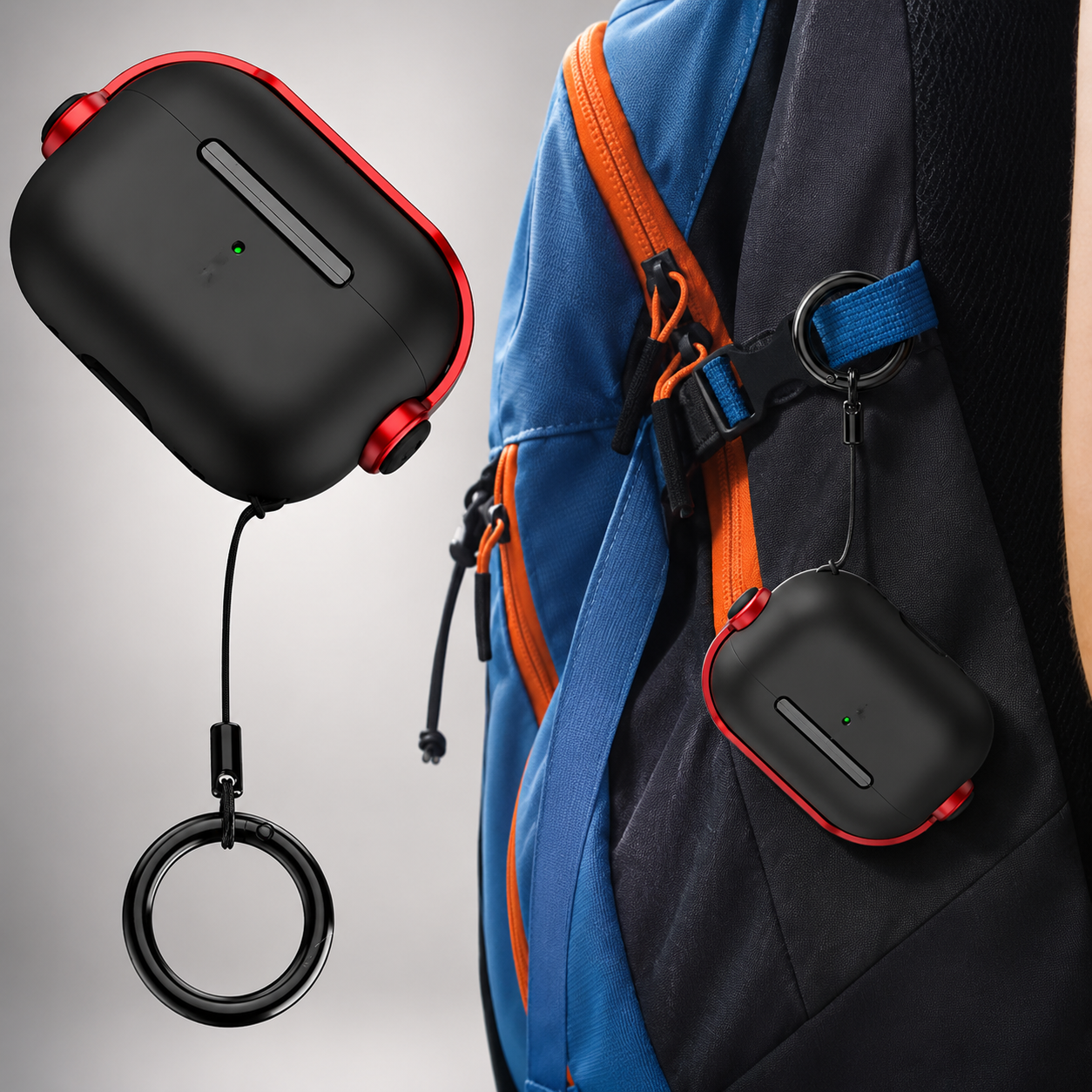 Premium AirPods Case Protective Cover with Lanyard Strap Shockproof Lightweight Design Wireless Charging Compatible