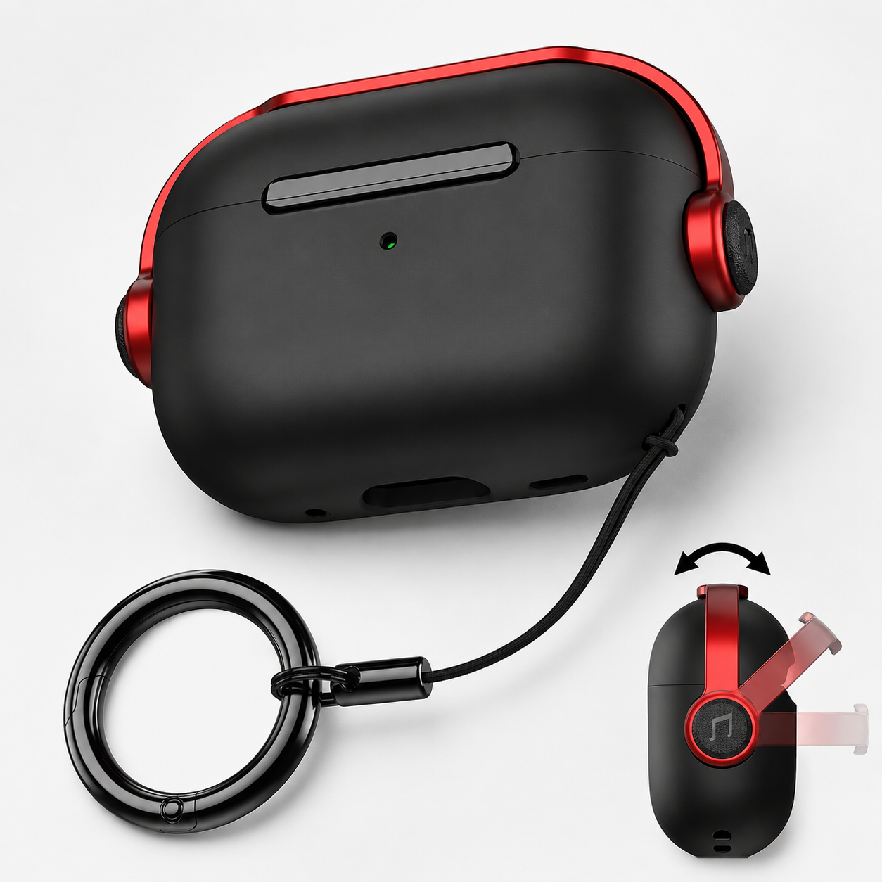 Premium AirPods Case Protective Cover with Lanyard Strap Shockproof Lightweight Design Wireless Charging Compatible