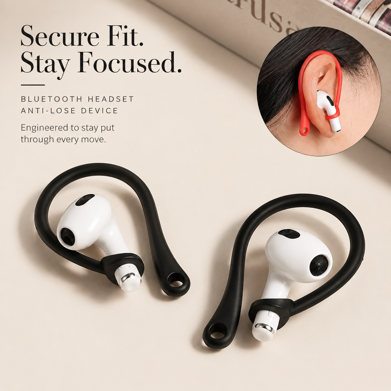 Premium AirPods Ear Hooks Silicone Secure Fit Anti Slip Sports Ear Support Wireless Earbud Holder Accessories Comfortable Lightweight Design