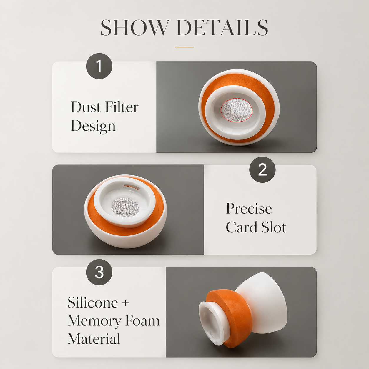Premium AirPods Ear Tips Memory Foam Silicone Replacement Noise Isolation Secure Fit Multiple Size Earbud Accessories
