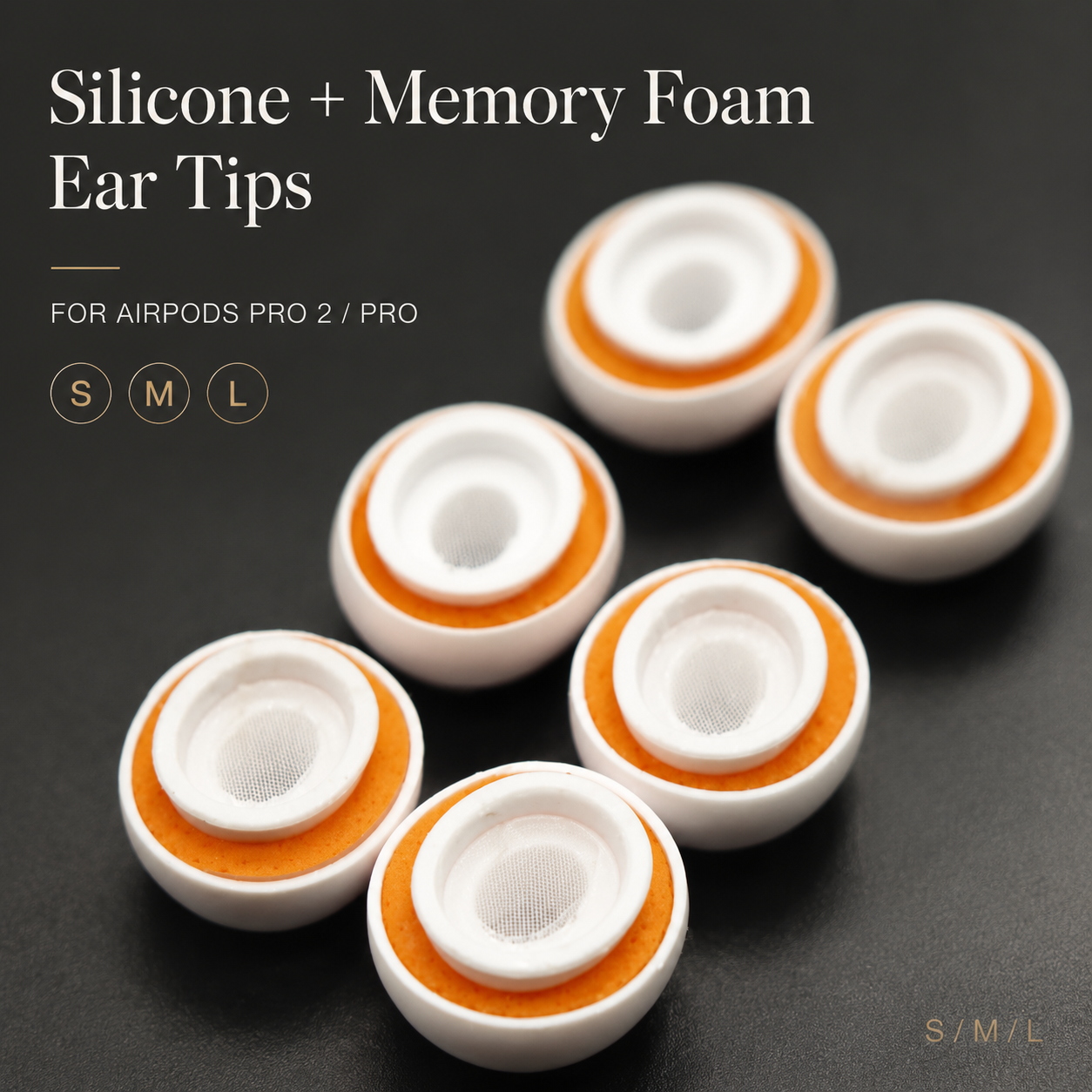 Premium AirPods Ear Tips Memory Foam Silicone Replacement Noise Isolation Secure Fit Multiple Size Earbud Accessories