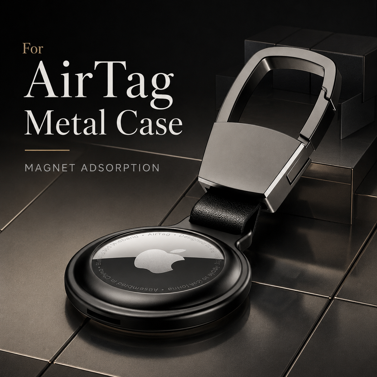 Premium AirTag Case Metal Protective Cover Keychain Clip Shockproof Scratch Resistant Secure Holder Design