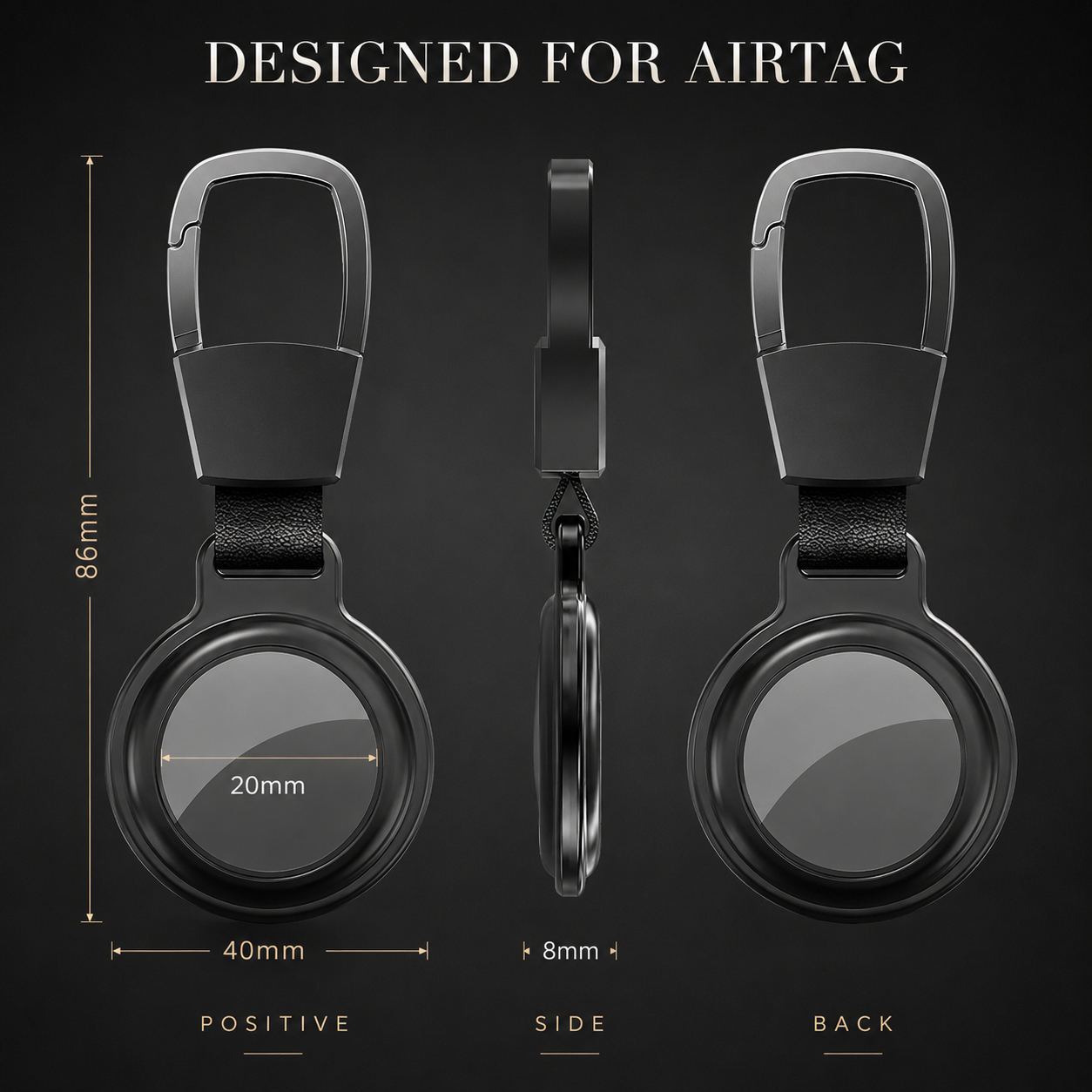 Premium AirTag Case Metal Protective Cover Keychain Clip Shockproof Scratch Resistant Secure Holder Design
