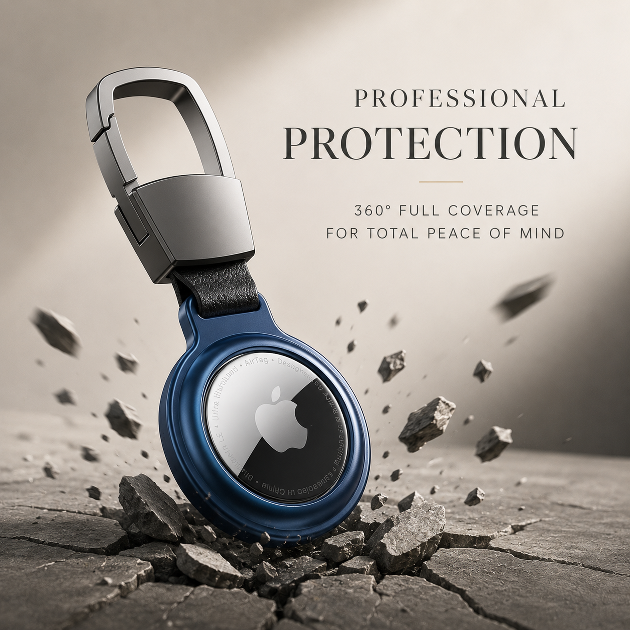 Premium AirTag Case Metal Protective Cover Keychain Clip Shockproof Scratch Resistant Secure Holder Design