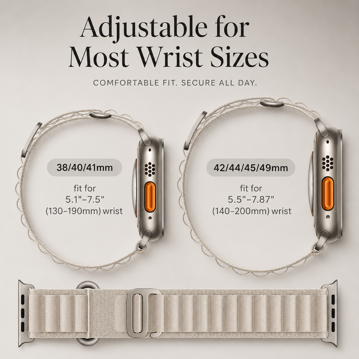 Premium Apple Watch Band Alpine Loop Nylon Strap Adjustable Secure Fit Outdoor Sport Wristband