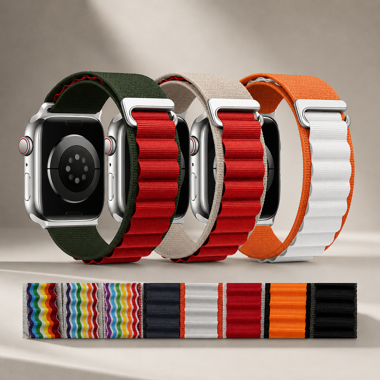 Premium Apple Watch Band Alpine Loop Nylon Strap Adjustable Secure Fit Outdoor Sport Wristband