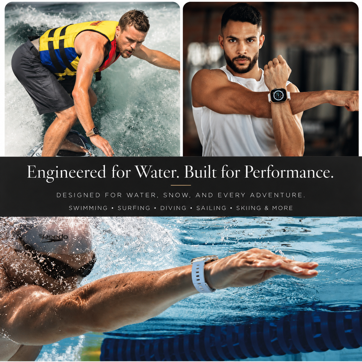 Premium Apple Watch Band Silicone Ocean Strap Sport Wristband Adjustable Secure Fit Comfortable Durable Design