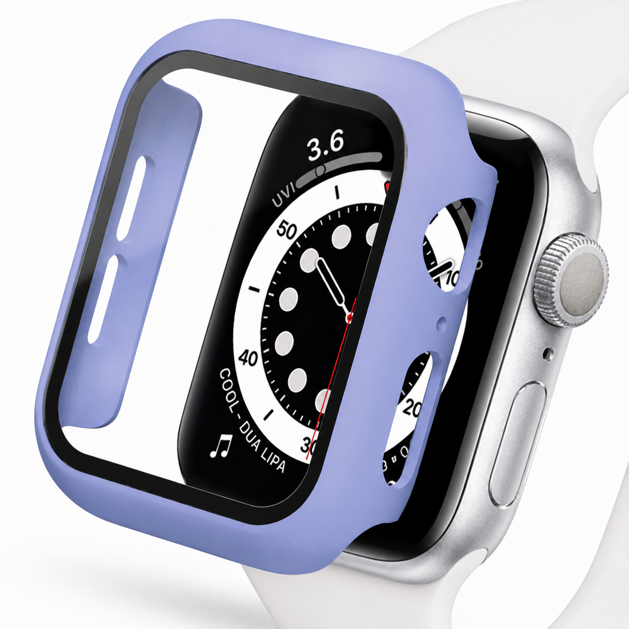 Premium Apple Watch Case Tempered Glass Screen Protector PC Bumper Shockproof Protective Cover Transparent Full Coverage Design