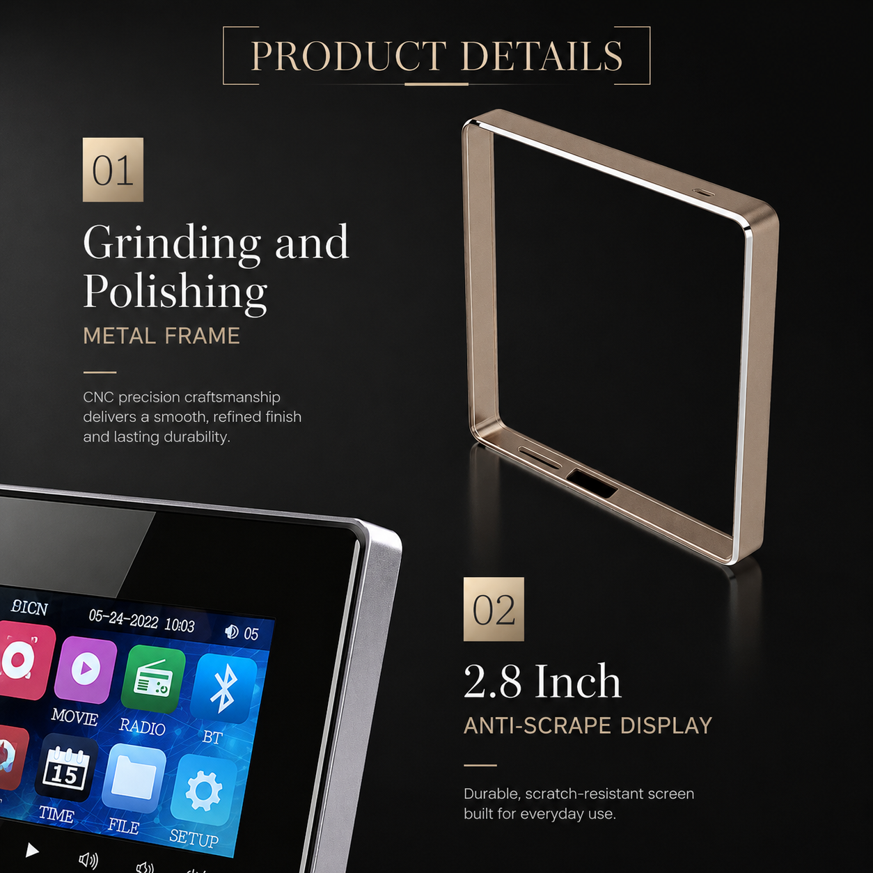 Premium Bluetooth Speaker Wireless Audio Amplifier Stereo Sound System HD Display FM AUX Portable Audio Center