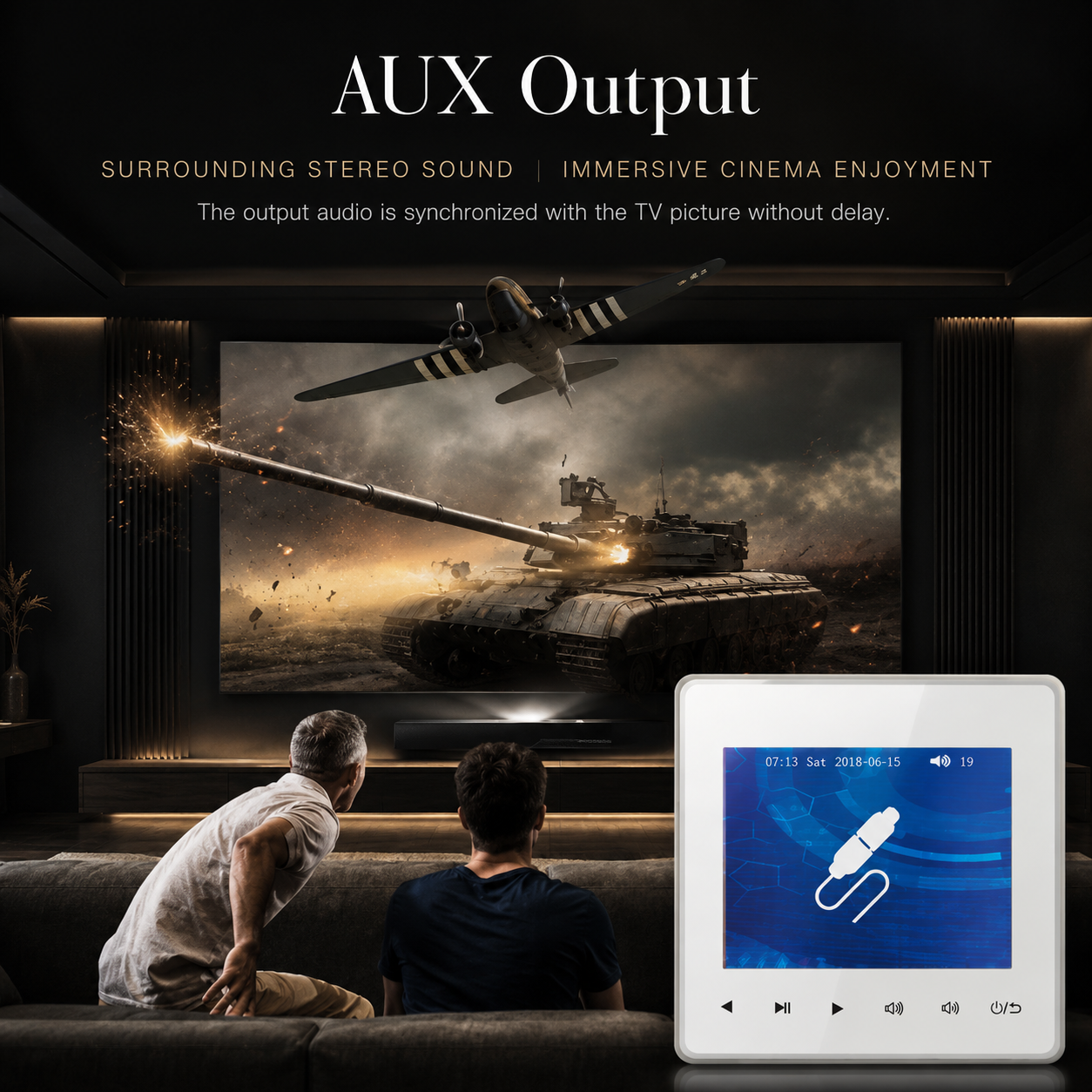 Premium Bluetooth Speaker Wireless Audio Amplifier Stereo Sound System HD Display FM AUX Portable Audio Center