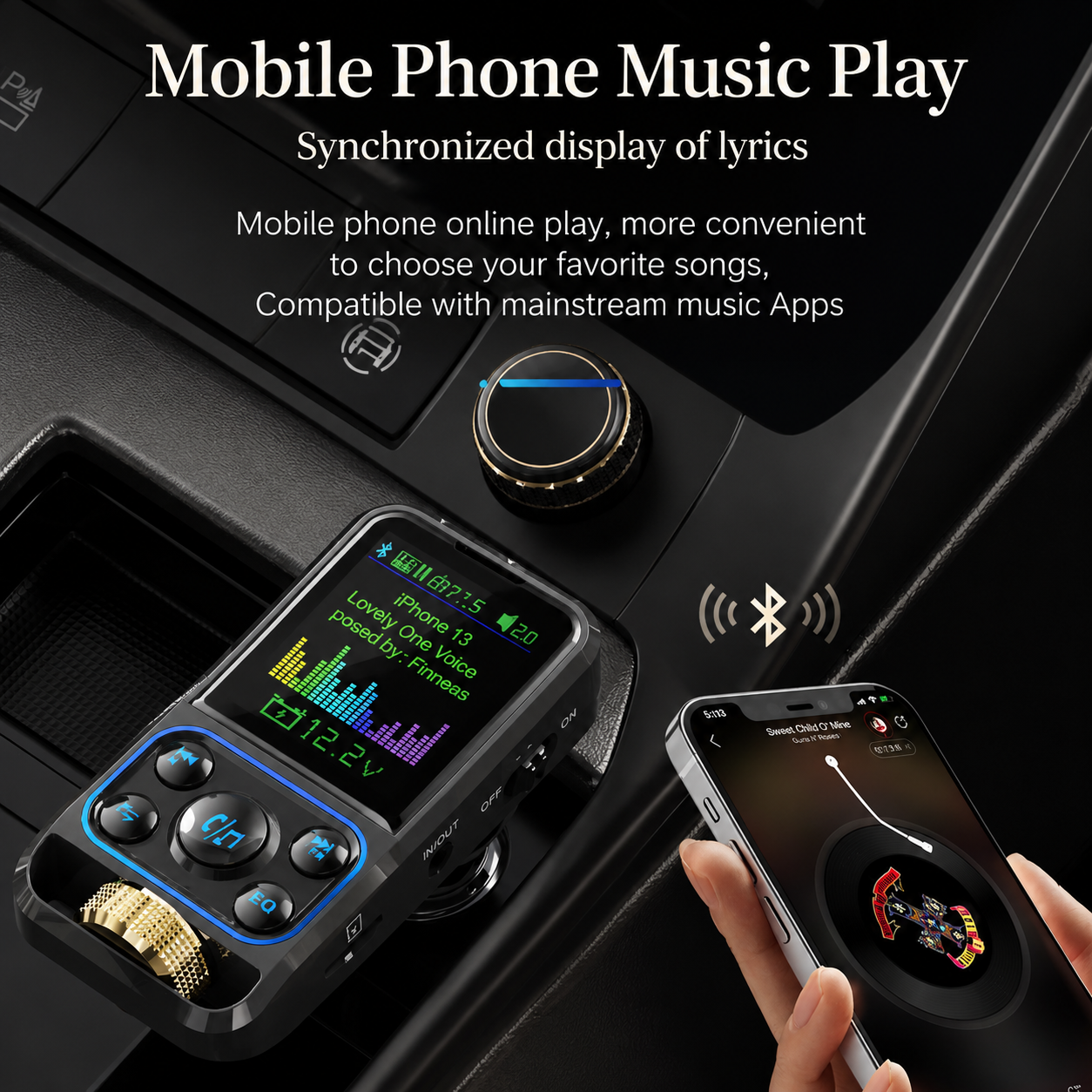 Premium Car Bluetooth FM Transmitter QC 3 0 Fast Charging USB Charger Hands Free Calling Audio Adapter Music Player