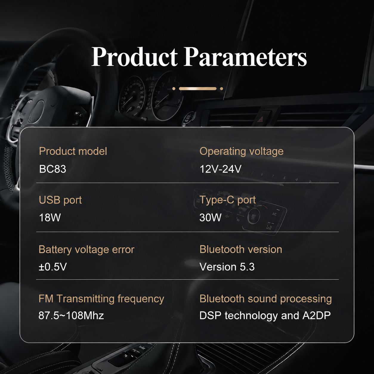 Premium Car Bluetooth FM Transmitter QC 3 0 Fast Charging USB Charger Hands Free Calling Audio Adapter Music Player