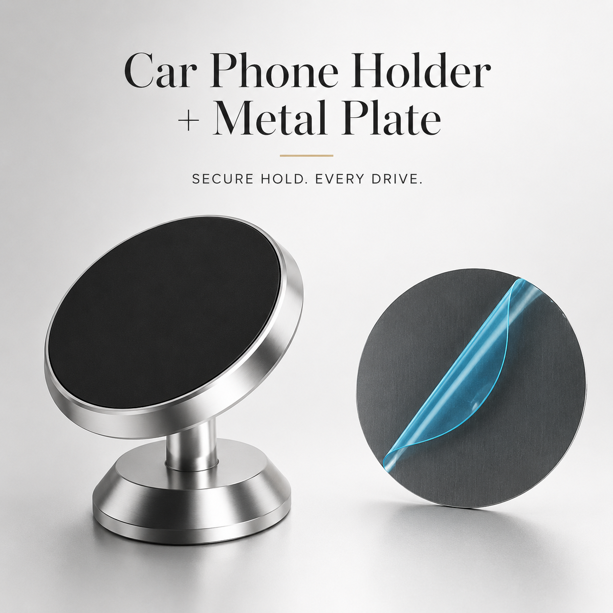 Premium Car Phone Mount Magnetic Dashboard Holder 360 Rotation Secure Grip Smartphone Compatible GPS Mount