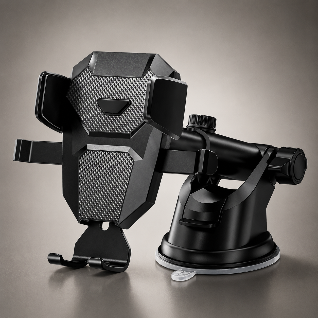 Premium Car Phone Mount Suction Cup Dashboard Windshield Holder 360 Rotation Secure Grip Smartphone Stand Compatible