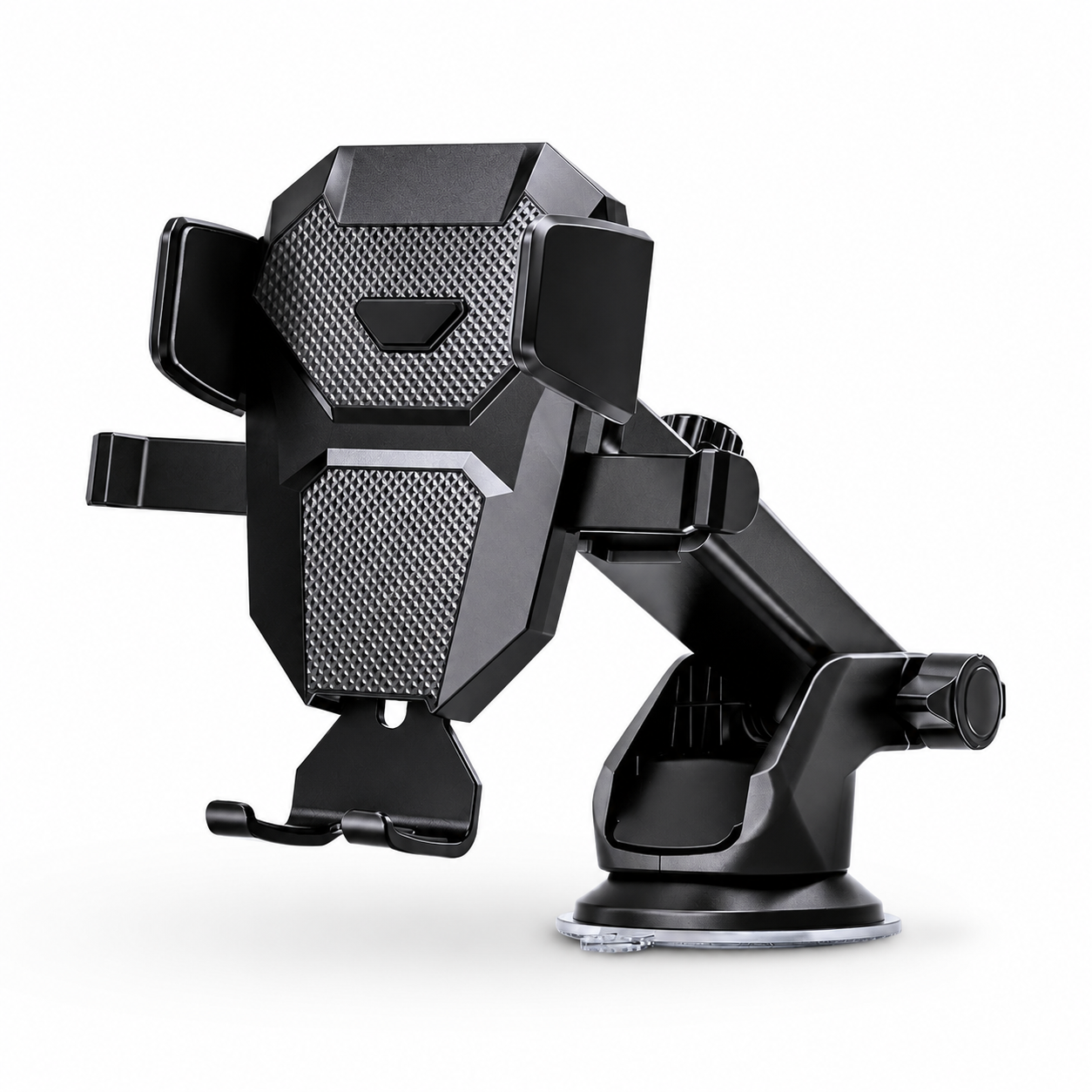 Premium Car Phone Mount Suction Cup Dashboard Windshield Holder 360 Rotation Secure Grip Smartphone Stand Compatible