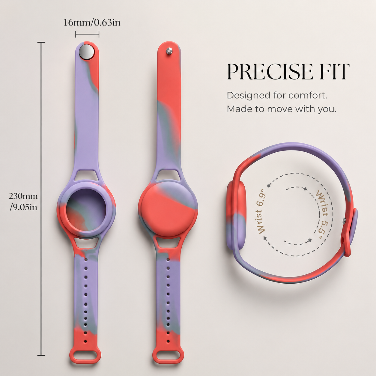 Premium Kids AirTag Wristband Silicone Adjustable Tracker Holder Secure Fit Comfortable Lightweight Wrist Strap