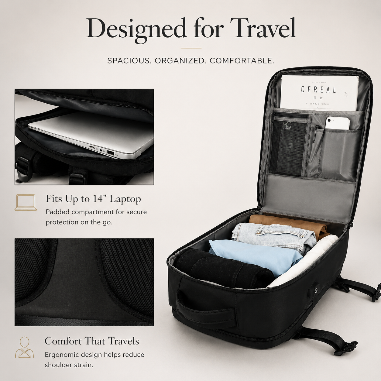 Premium Laptop Backpack Waterproof Expandable USB Charging Business Travel Bag Large Capacity 13 To 17 Inch Laptop Compatible