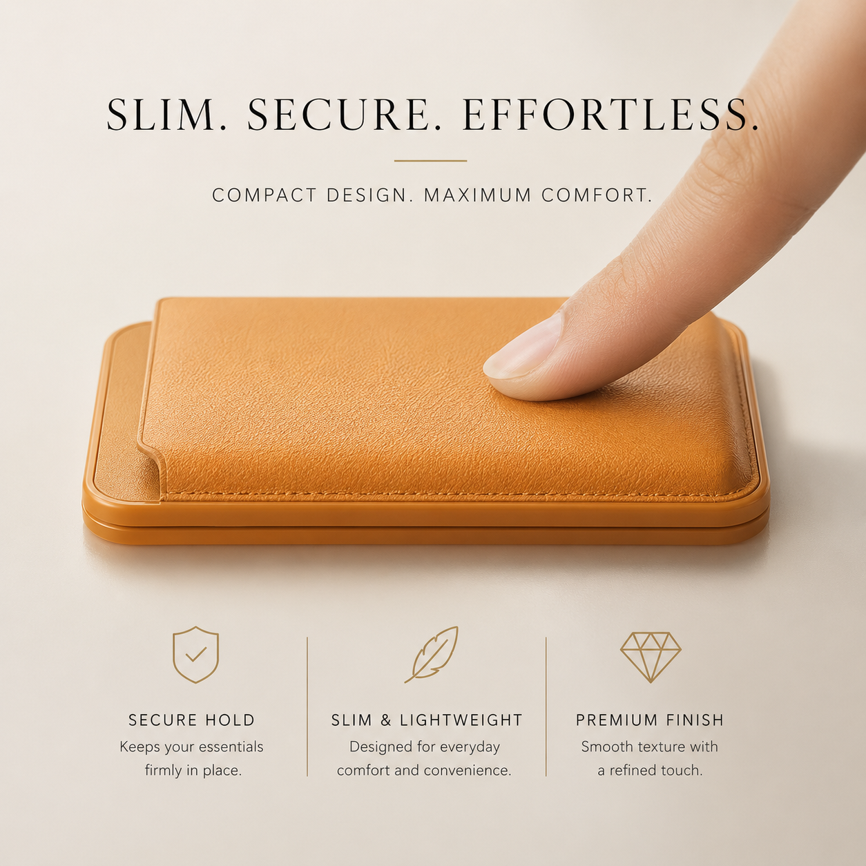 Premium MagSafe Wallet Magnetic Card Holder Slim Leather Phone Wallet Secure Detachable Card Storage Case