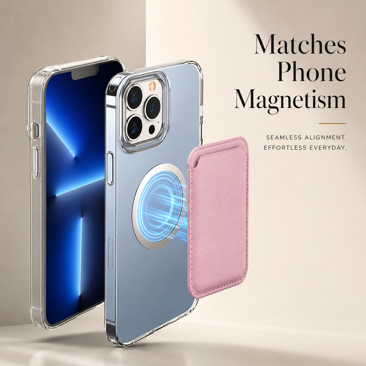 Premium MagSafe Wallet Magnetic Card Holder Slim Leather Phone Wallet Secure Detachable Card Storage Case