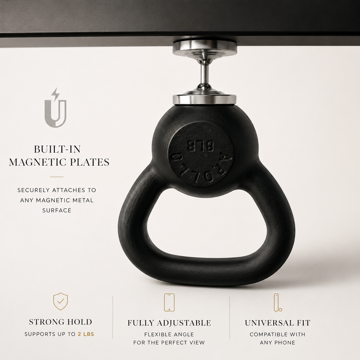 Premium Magnetic Phone Holder Dual Magnet 360 Rotation Gym Mount Secure Grip Smartphone Fitness Training Stand Compatible
