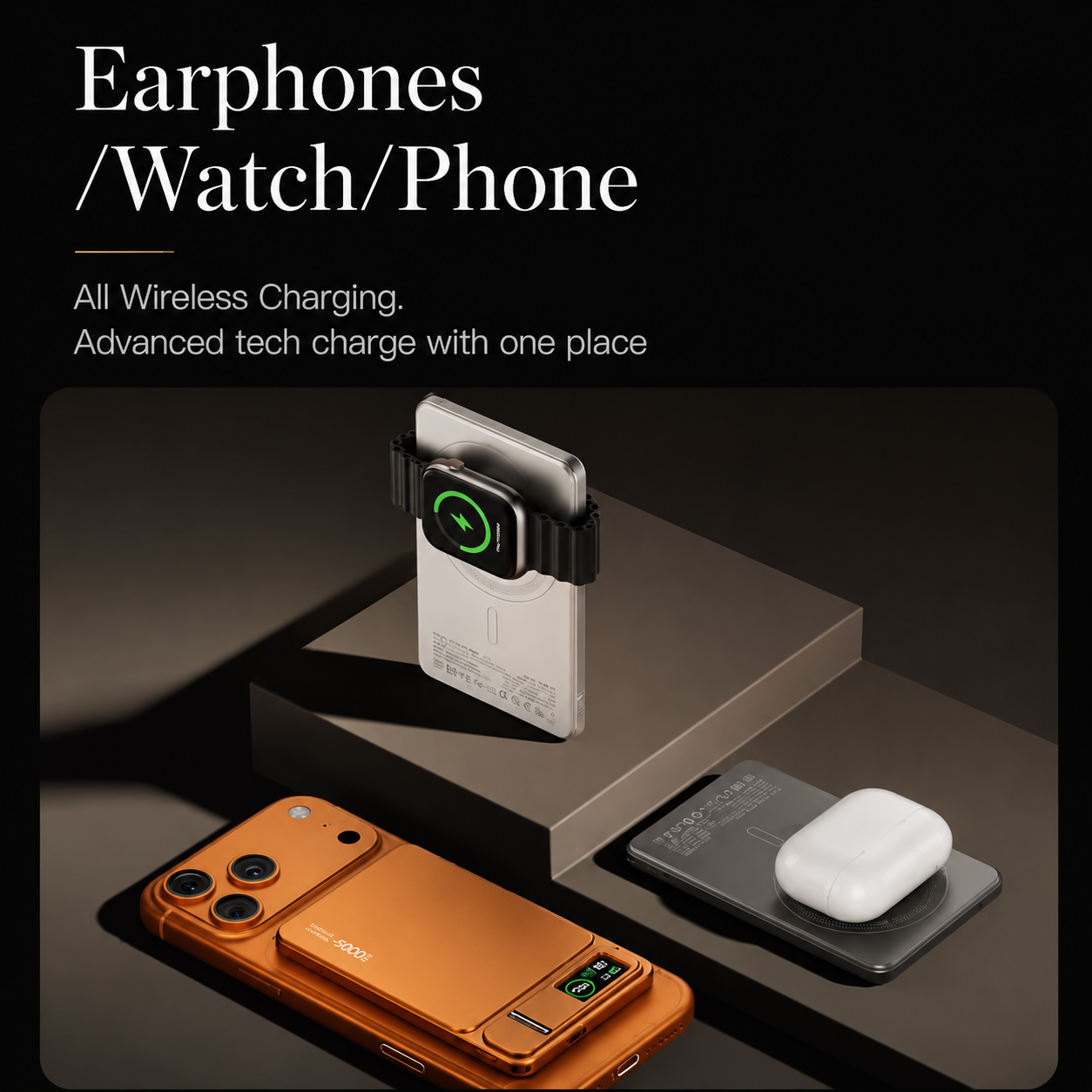 Premium Magnetic Wireless Power Bank Portable Charger Fast Charging MagSafe Compatible Digital Display Phone Stand