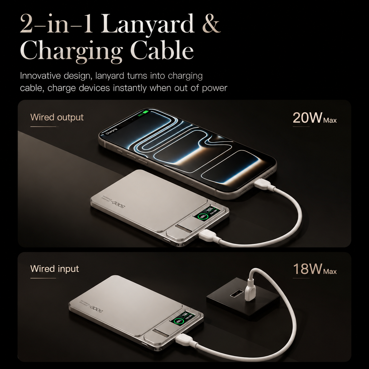 Premium Magnetic Wireless Power Bank Portable Charger Fast Charging MagSafe Compatible Digital Display Phone Stand