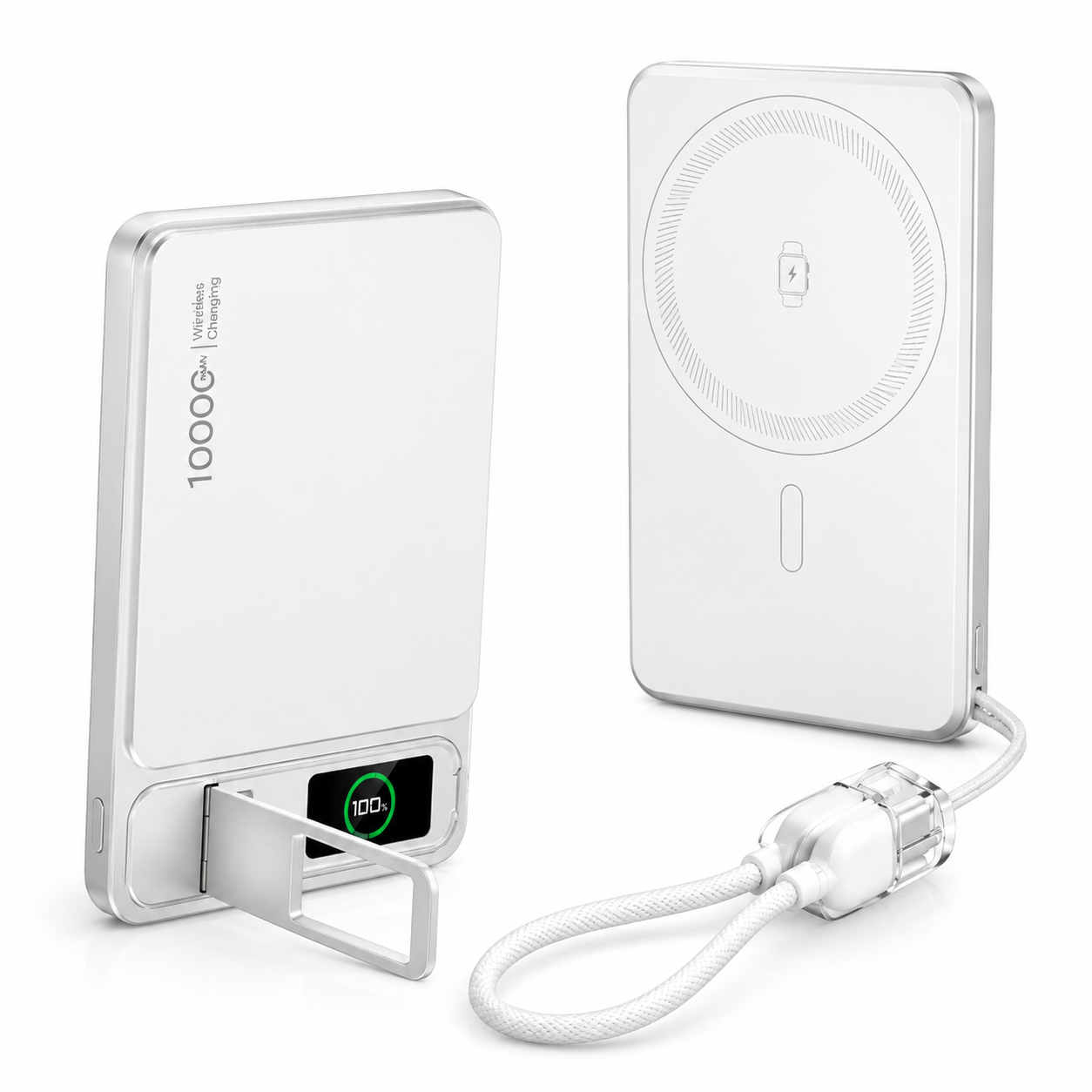 Premium Magnetic Wireless Power Bank Portable Charger Fast Charging MagSafe Compatible Digital Display Phone Stand