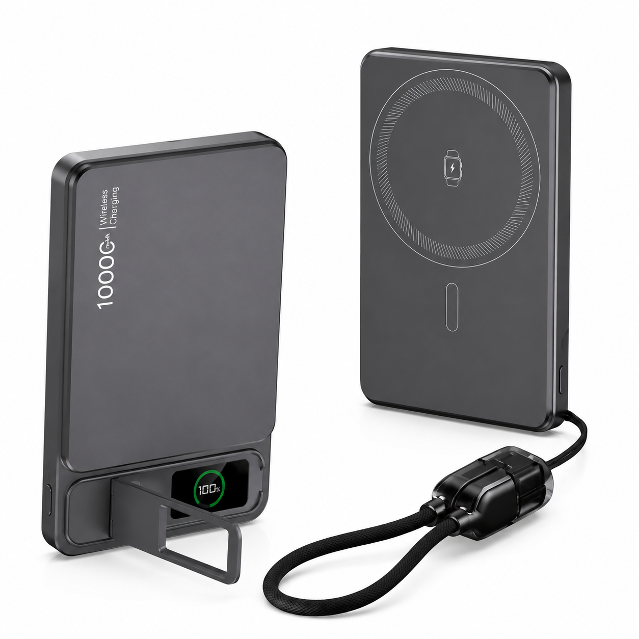 Premium Magnetic Wireless Power Bank Portable Charger Fast Charging MagSafe Compatible Digital Display Phone Stand