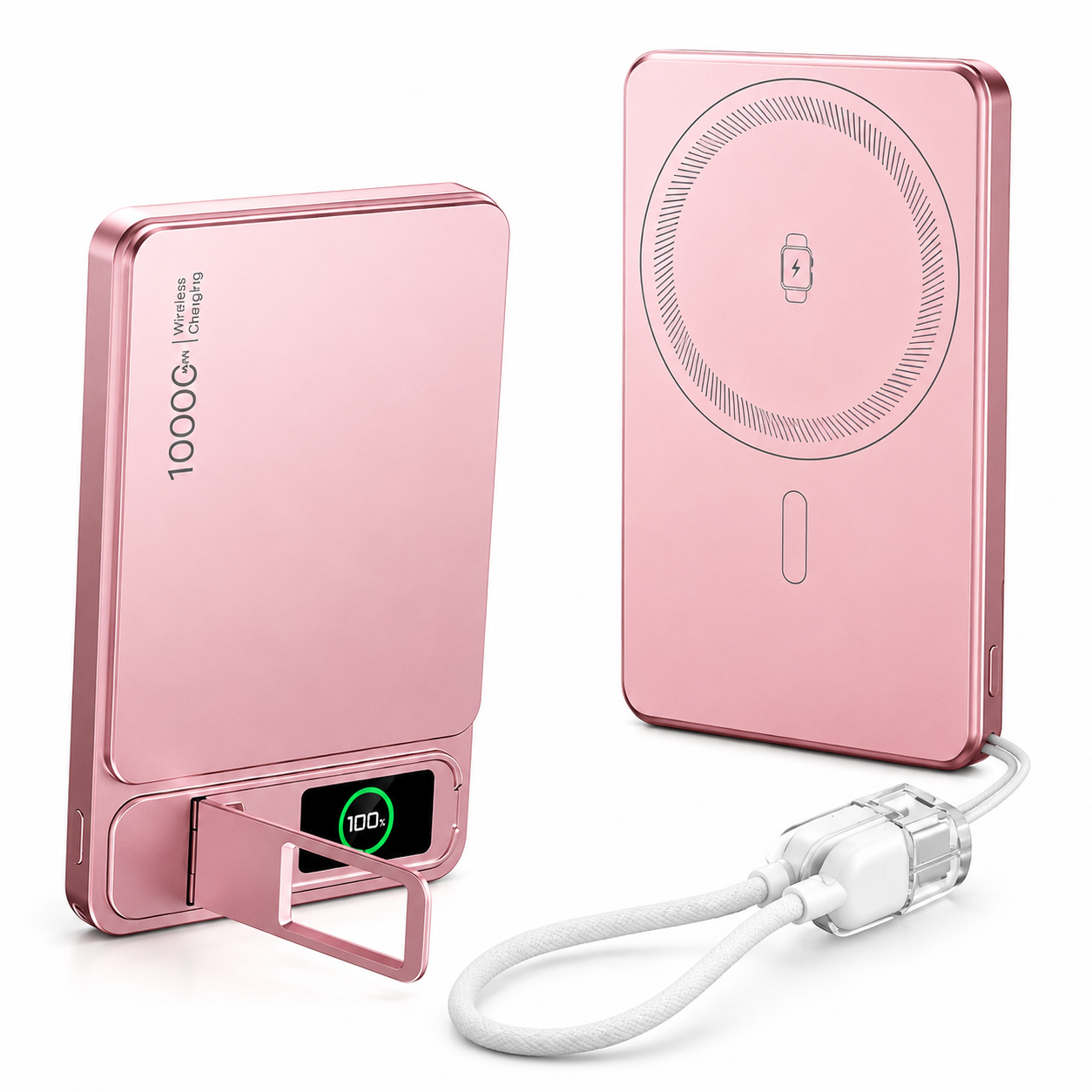 Premium Magnetic Wireless Power Bank Portable Charger Fast Charging MagSafe Compatible Digital Display Phone Stand