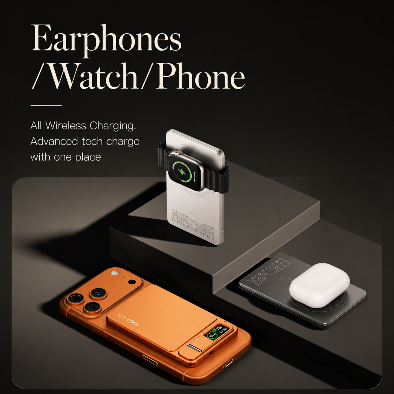 Premium Magnetic Wireless Power Bank Portable Charger Fast Charging MagSafe Compatible Digital Display Phone Stand