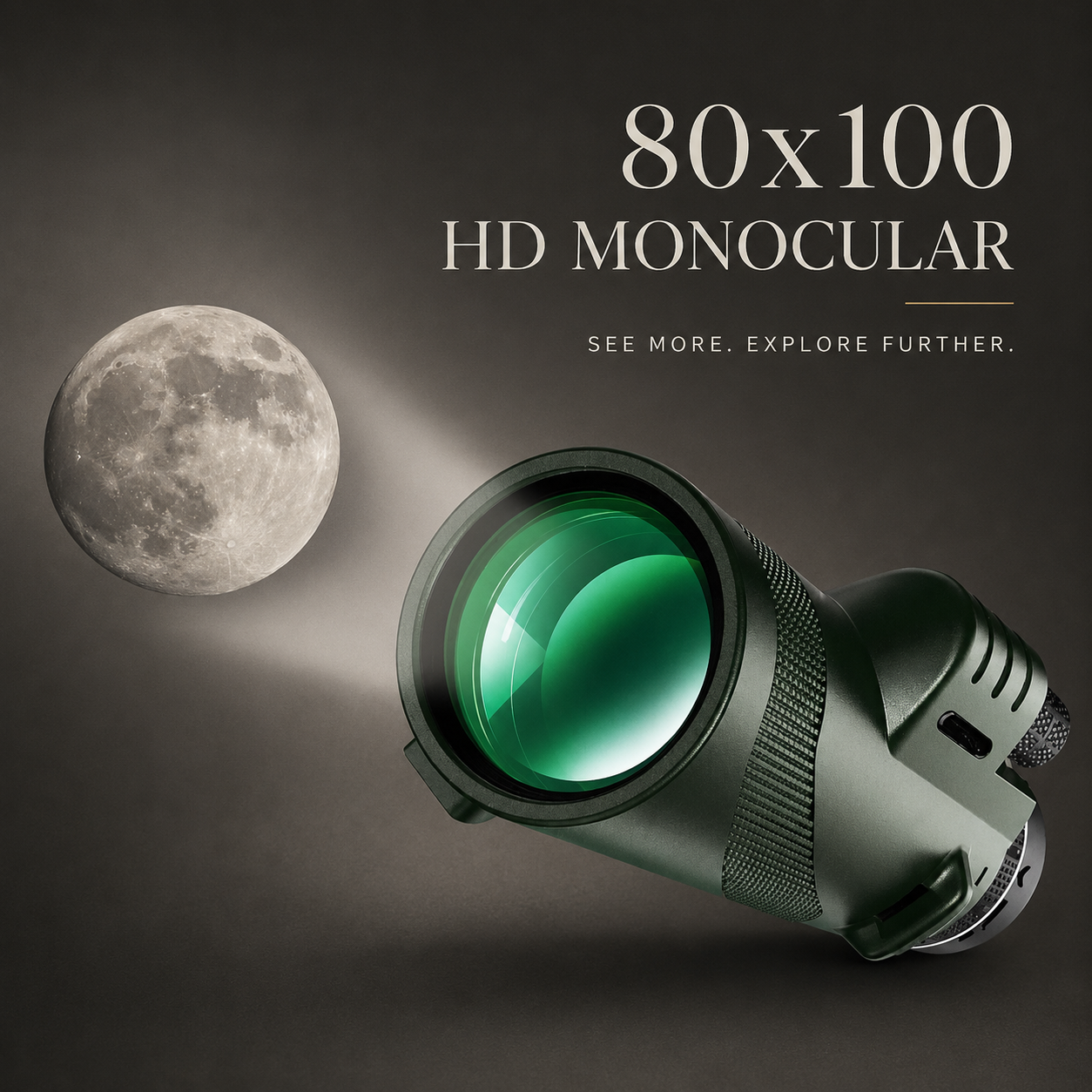 Premium Monocular Telescope HD Zoom Long Range Viewing Portable Folding Outdoor Travel Scope Smartphone Compatible