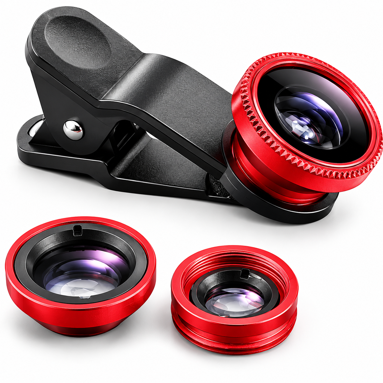 Premium Phone Camera Lens Kit 3 In 1 Fisheye Wide Angle Macro Clip On Smartphone Photography Lens Set