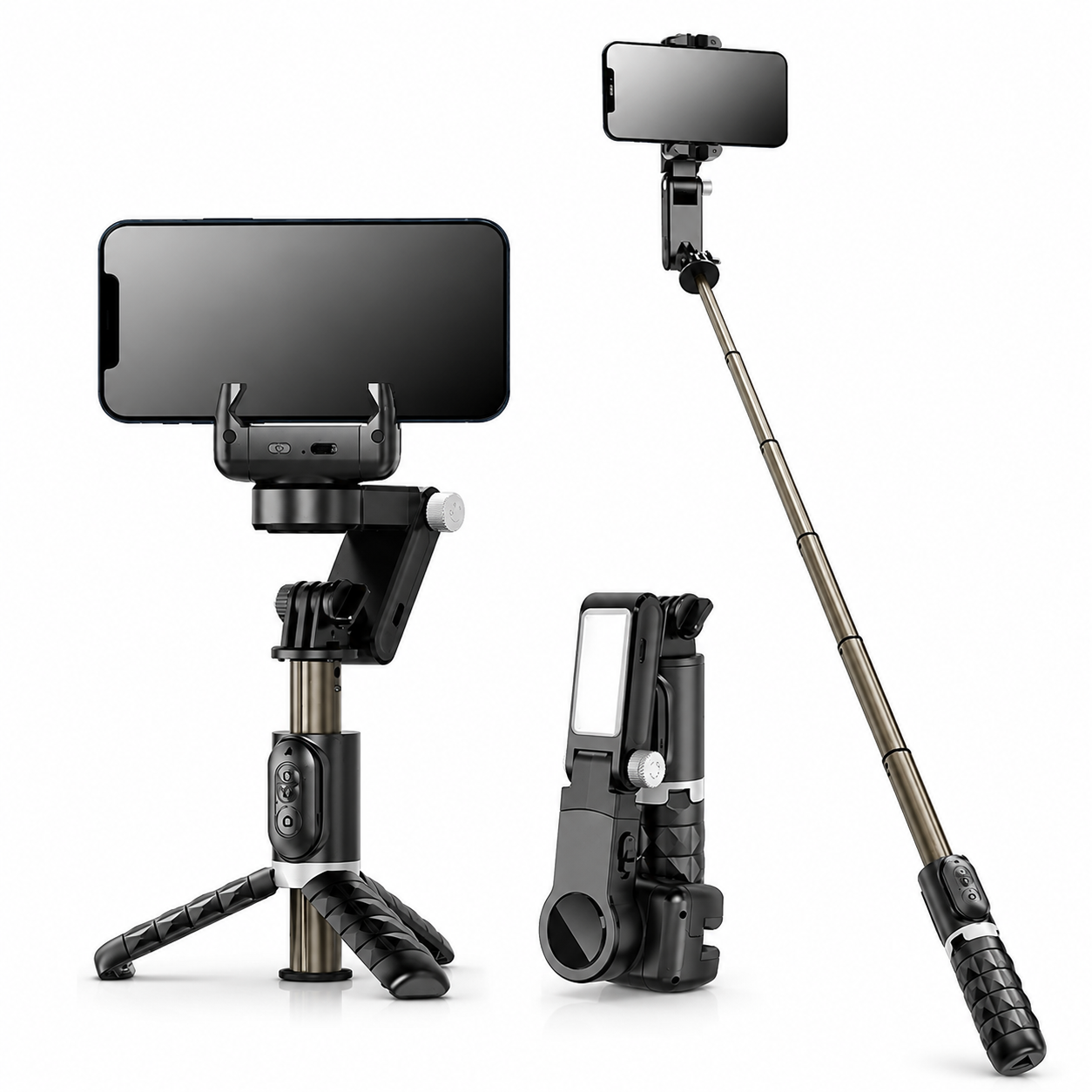 Premium Phone Gimbal Smartphone Stabilizer Selfie Stick Tripod Bluetooth Remote 360 Rotation Video Photography Holder