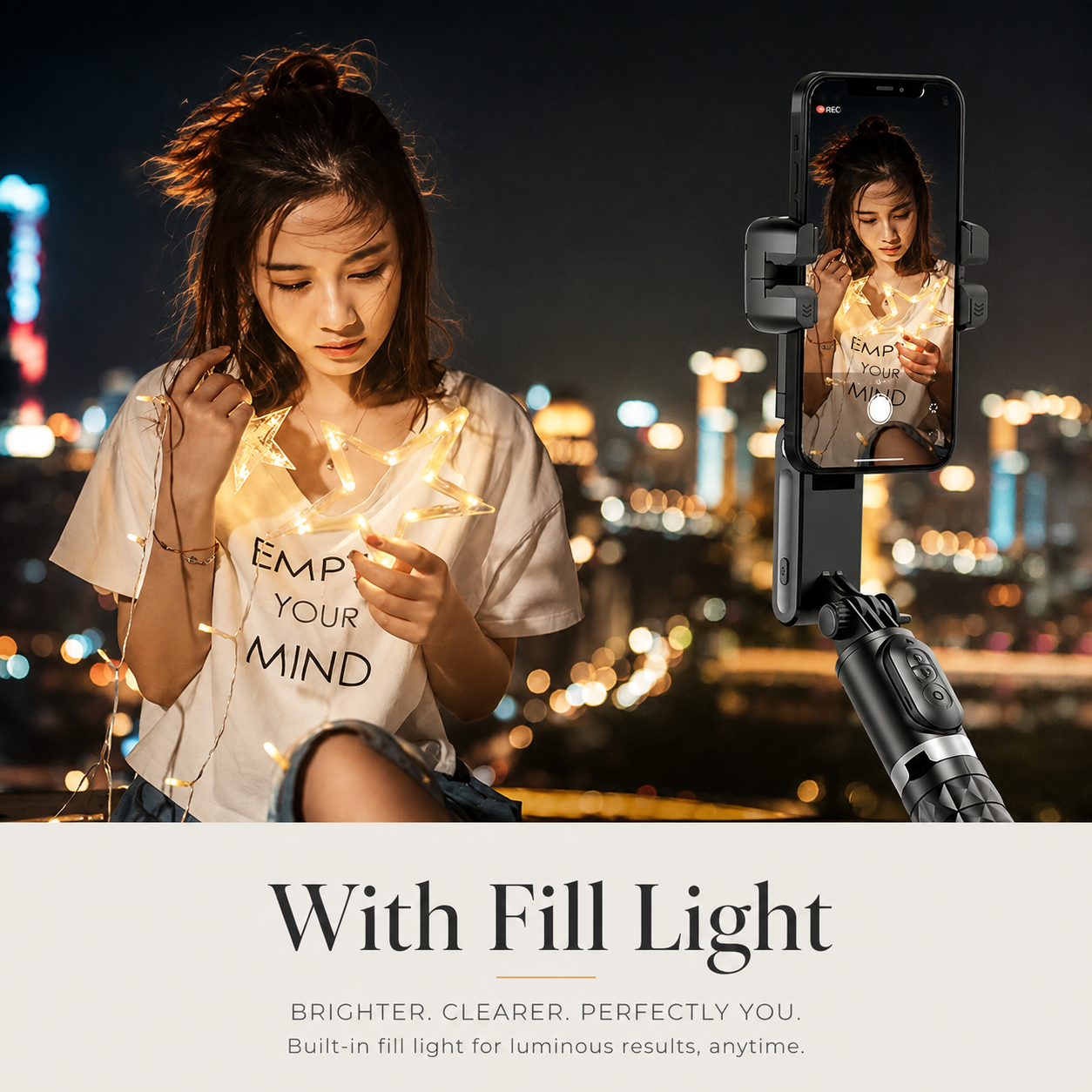 Premium Phone Gimbal Smartphone Stabilizer Selfie Stick Tripod Bluetooth Remote 360 Rotation Video Photography Holder