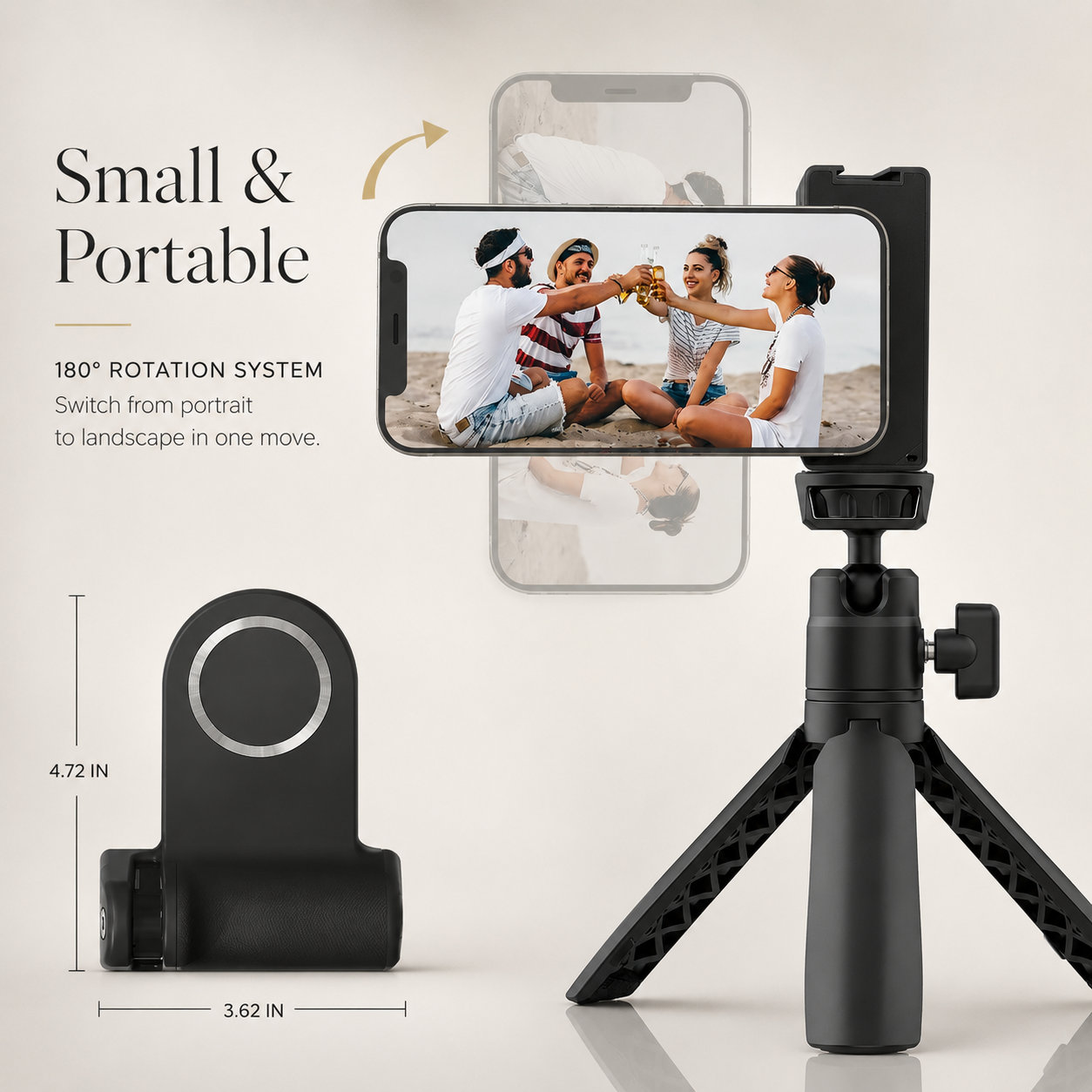 Premium Phone Holder MagSafe Compatible Magnetic Grip Bluetooth Remote Smartphone Mount Photography Video Recording Stand