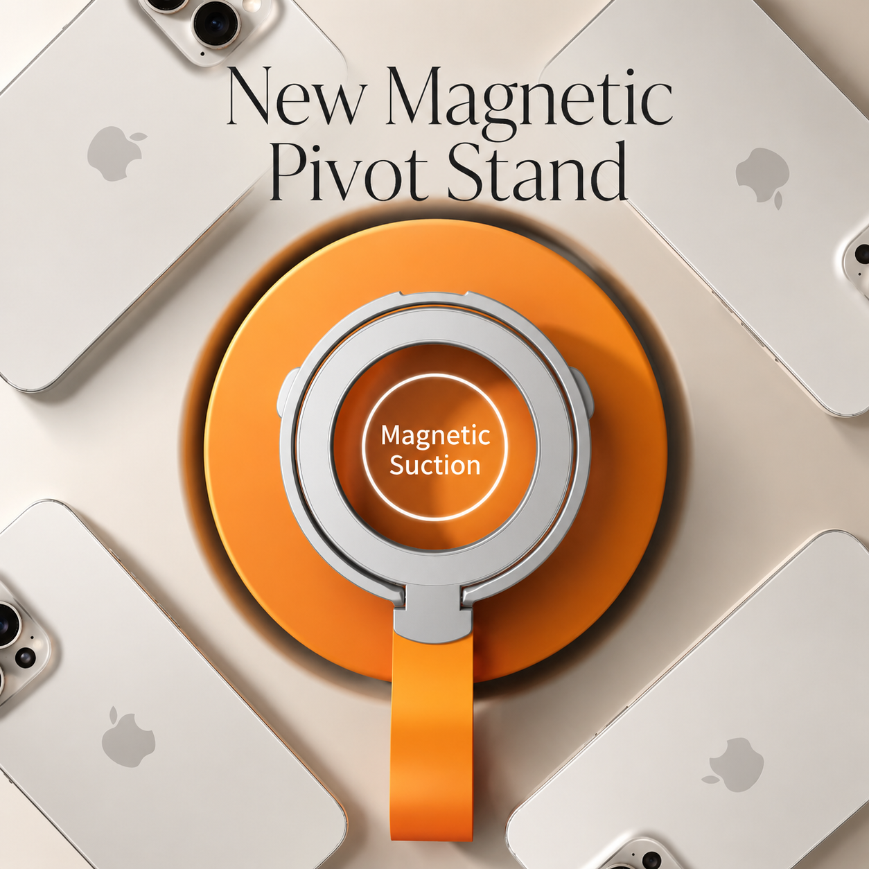 Premium Phone Ring Holder MagSafe Compatible Magnetic Grip Strap Stand Detachable Smartphone Finger Holder Secure Grip