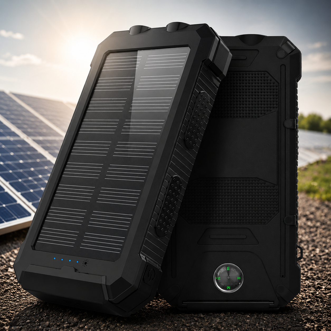 Premium Power Bank 20000mAh Solar Charger Fast Charging Portable Battery Pack LED Flashlight Travel Charger