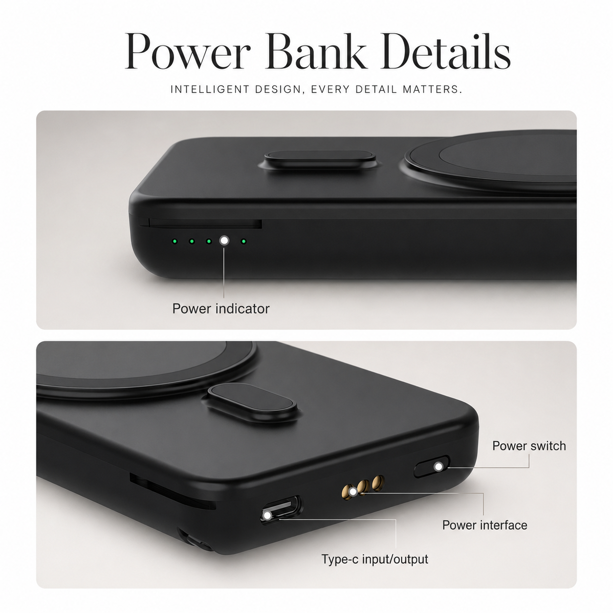 Premium Power Bank MagSafe Compatible 3 In 1 Wireless Charger Portable Magnetic Battery Smartphone Watch Earbuds Charging Station