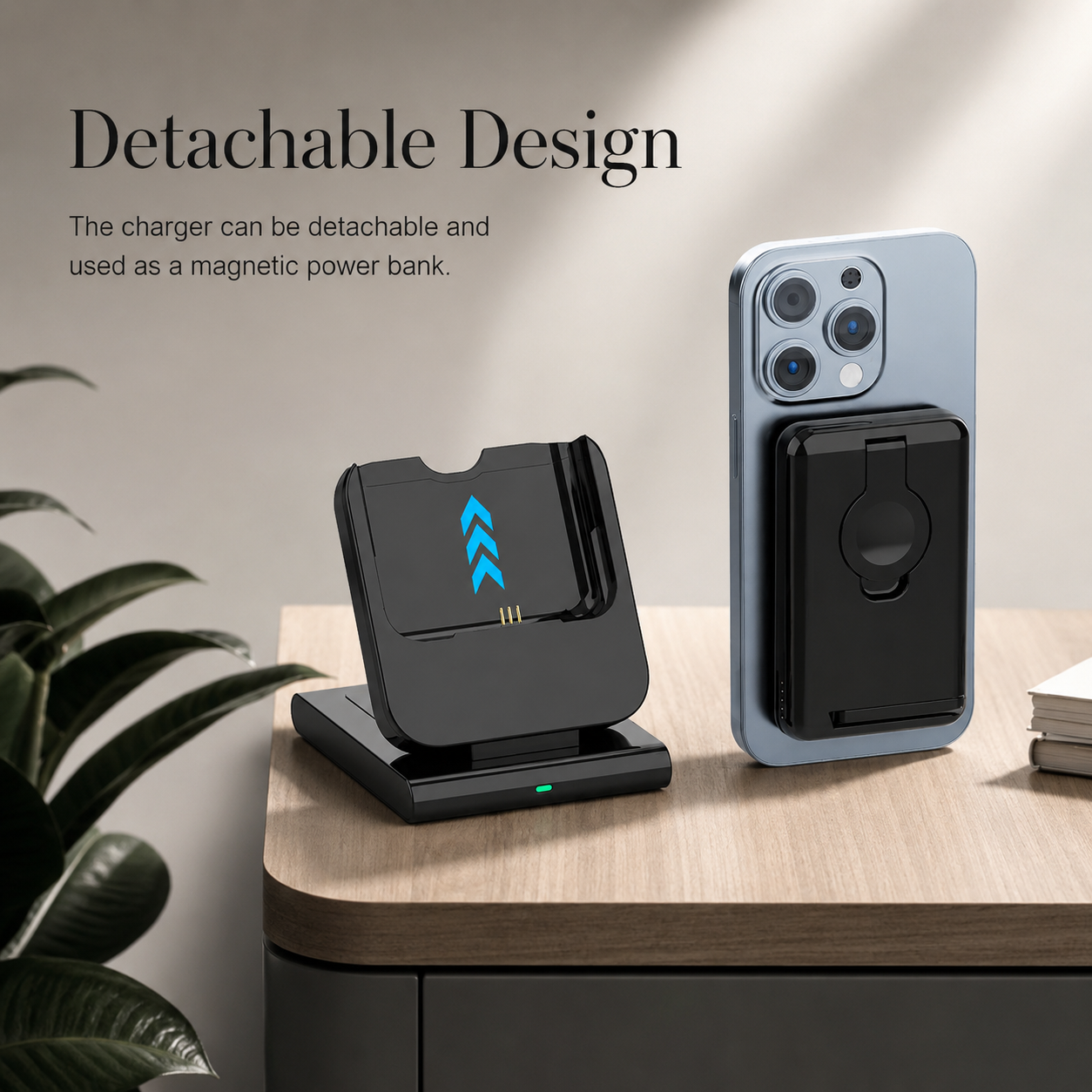 Premium Power Bank MagSafe Compatible 3 In 1 Wireless Charger Portable Magnetic Battery Smartphone Watch Earbuds Charging Station