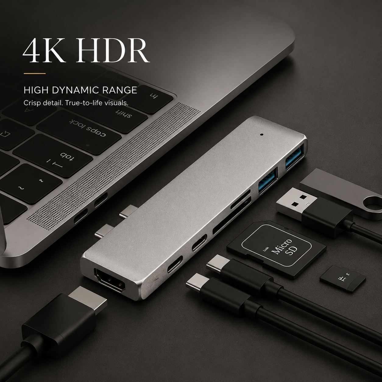 Premium USB C Hub HDMI 4K Adapter Thunderbolt Compatible USB 3 1 Multiport Dock PD Charging SD Reader Laptop Adapter