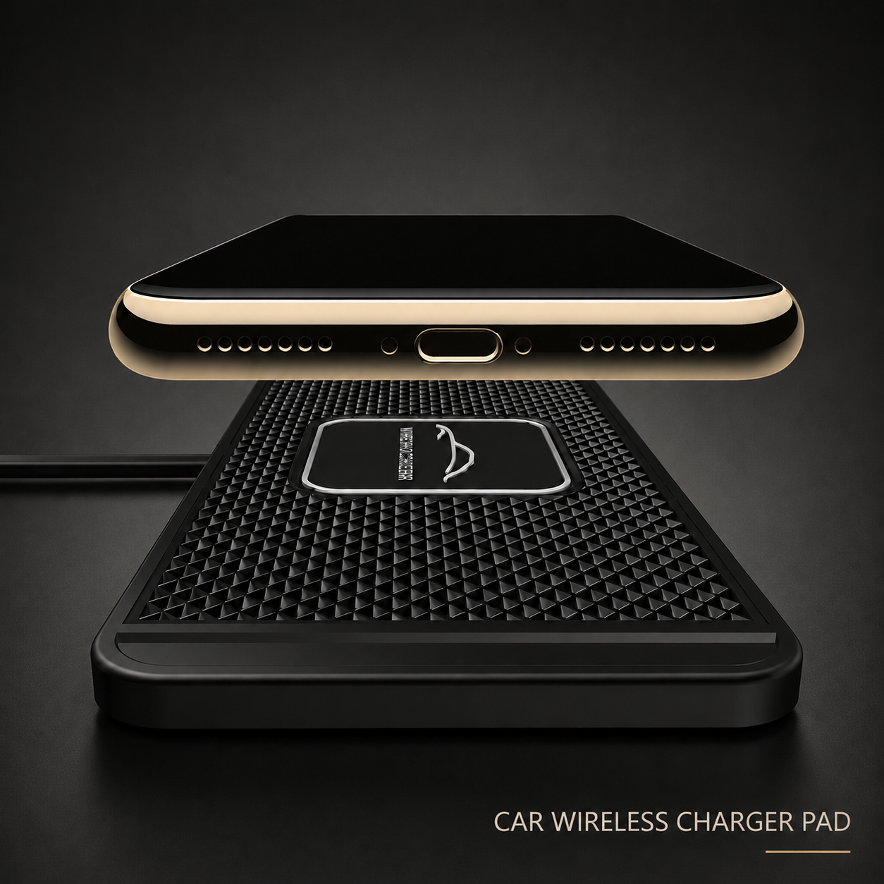 Premium Wireless Car Charger Fast Charging Anti Slip Silicone Pad Dashboard Charging Dock Smartphone Compatible