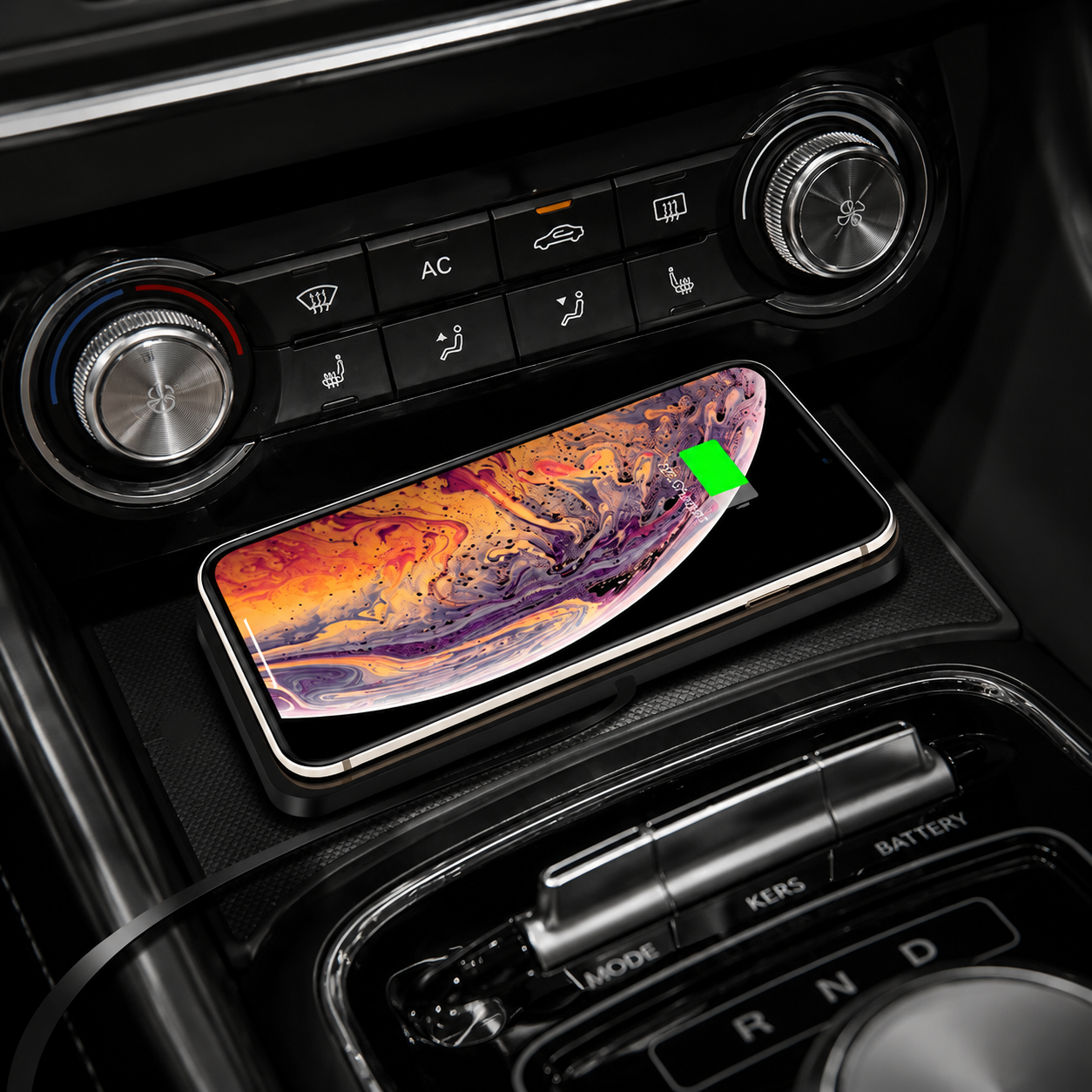 Premium Wireless Car Charger Fast Charging Anti Slip Silicone Pad Dashboard Charging Dock Smartphone Compatible