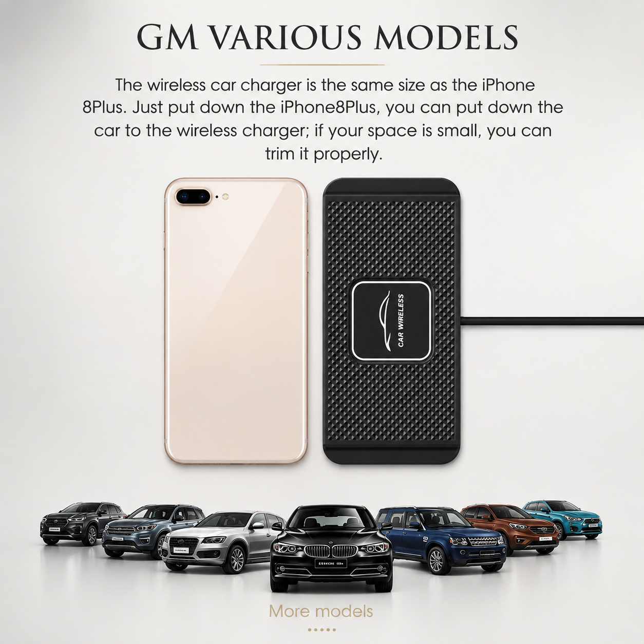 Premium Wireless Car Charger Fast Charging Anti Slip Silicone Pad Dashboard Charging Dock Smartphone Compatible