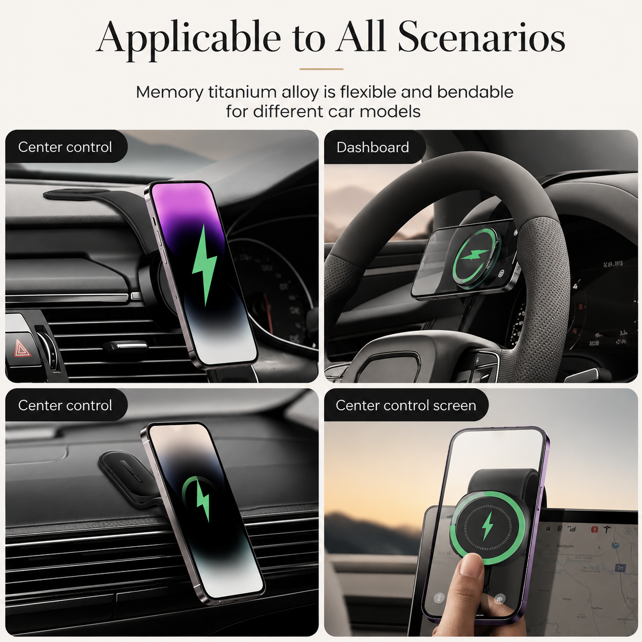 Premium Wireless Car Charger MagSafe Compatible Fast Charging Magnetic Phone Mount Dashboard Vent Holder Wireless Charging Dock