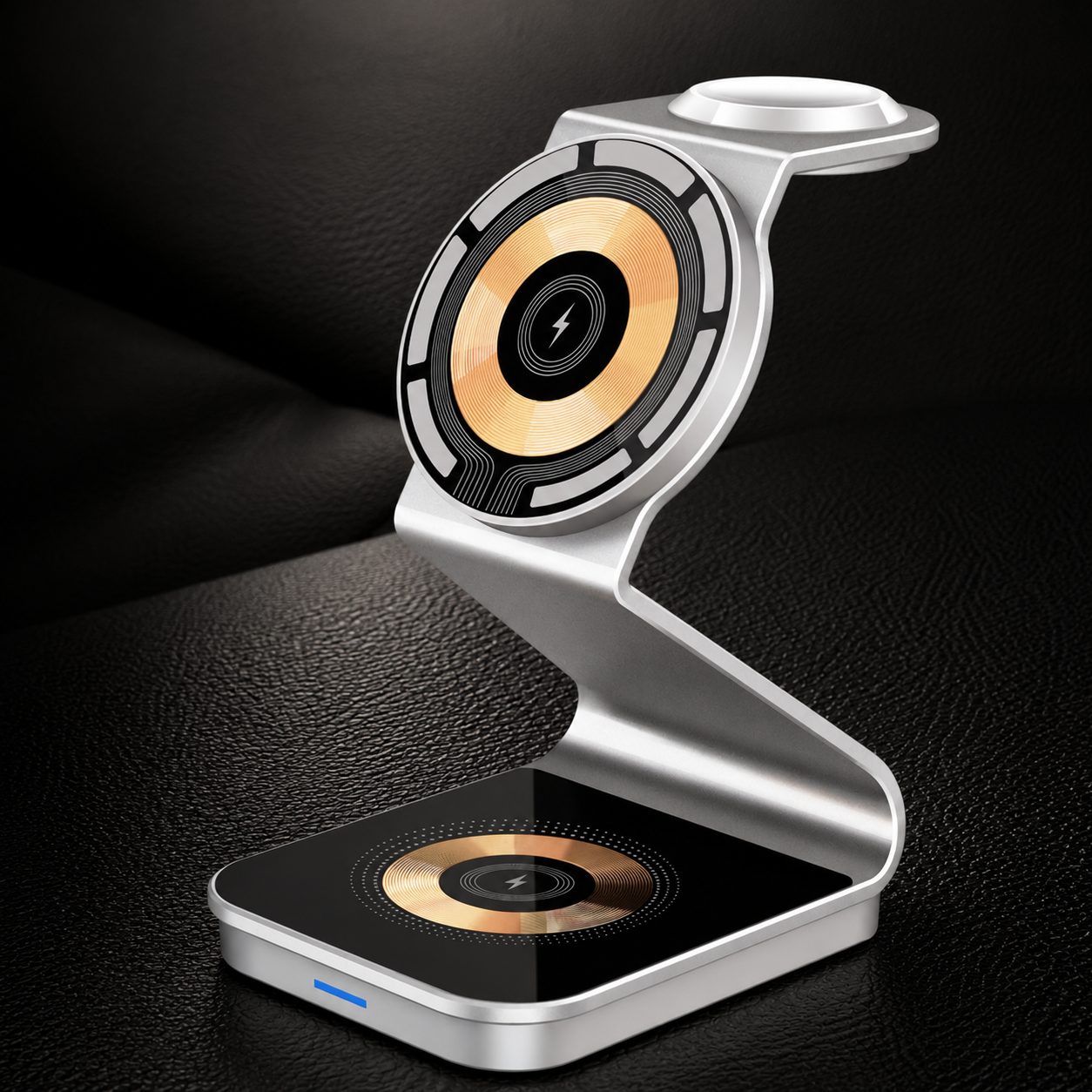 Premium Wireless Charger 3 In 1 Foldable MagSafe Compatible Fast Charging Aluminum Dock Station Magnetic Multi Device Charging Stand