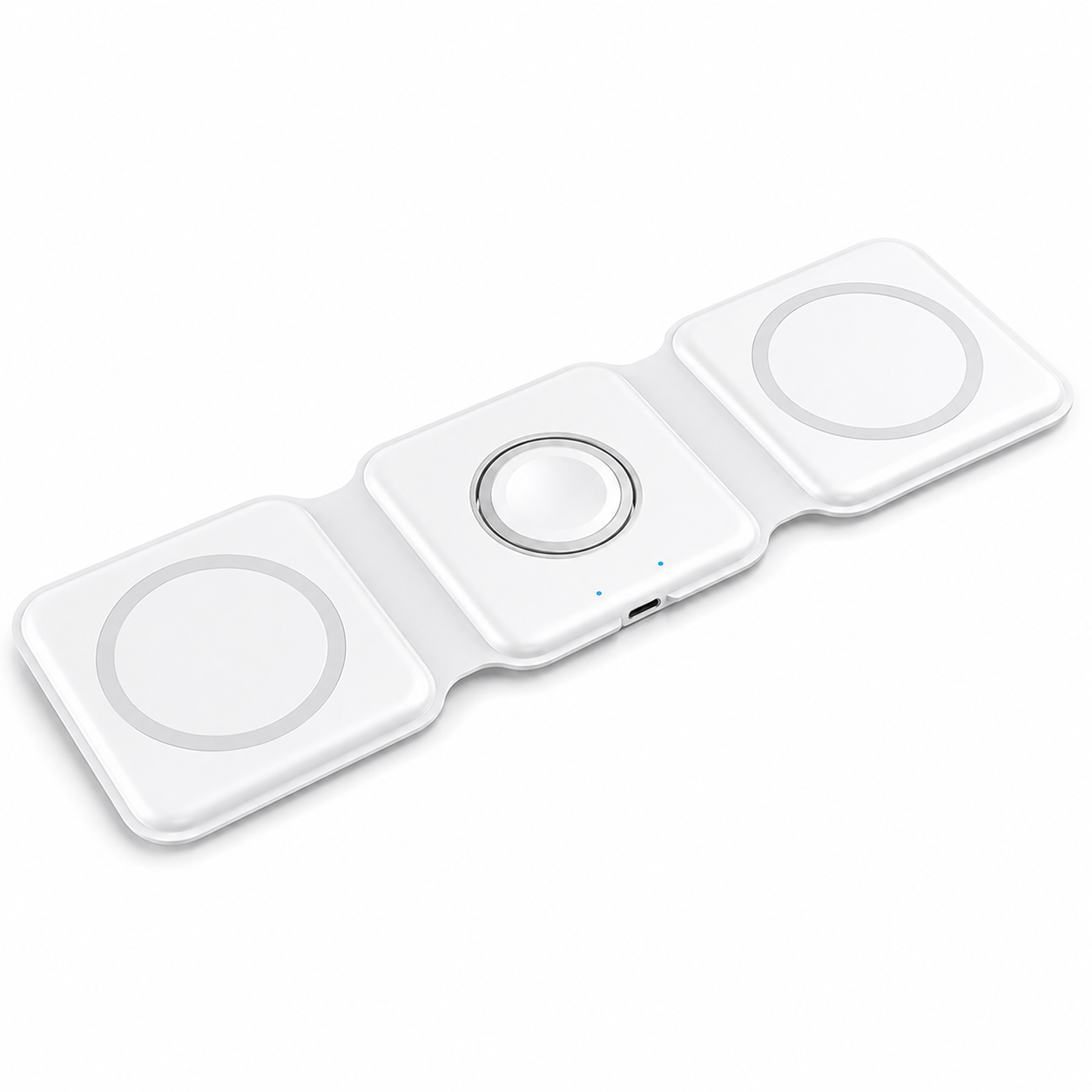 Premium Wireless Charger 3 In 1 Foldable MagSafe Compatible Fast Charging Aluminum Dock Station Magnetic Multi Device Charging Stand