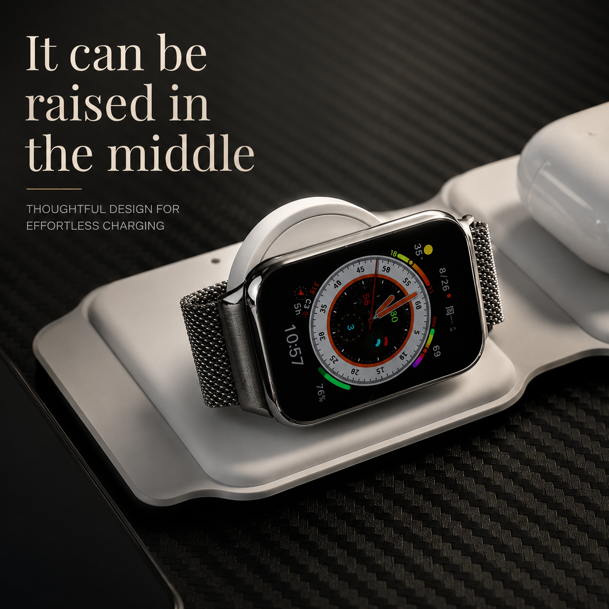 Premium Wireless Charger 3 In 1 Foldable MagSafe Compatible Fast Charging Station Magnetic Portable Charging Dock Smartphone Watch Earbuds