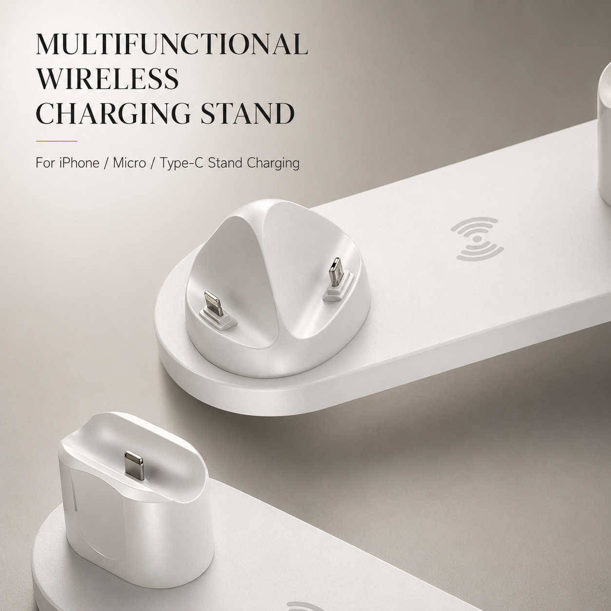 Premium Wireless Charger 7 In 1 Fast Charging Station Foldable Multi Device Charging Dock Smartphone Watch Earbuds Compatible
